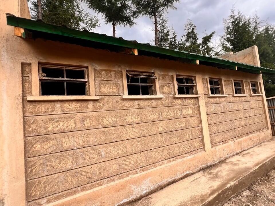 The front view of the School Toilet that is still under construction 